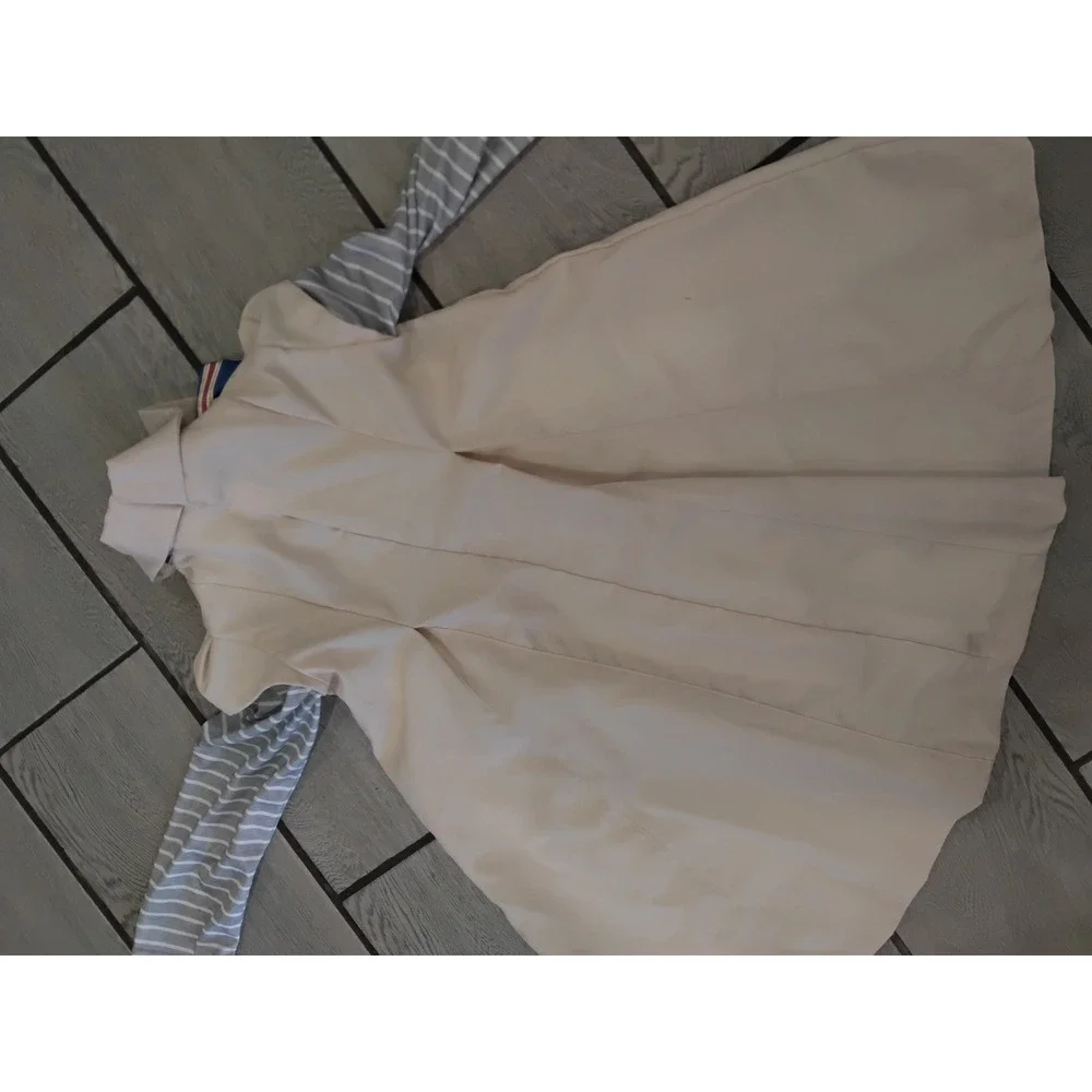 Rubies M3GAN Girls Costume Tan Dress Striped Sleeves Bow Universal Small 1000915